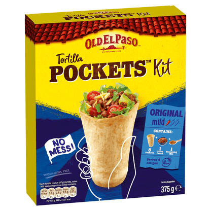 Old El Paso 8 Tortilla Pockets Kit Original 375g - UK Food & Drink - 8410076474704