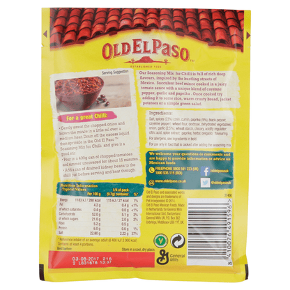 Old El Paso Chili Con Carne Seasoning Mix 39g - UK Food & Drink - 8410076491596