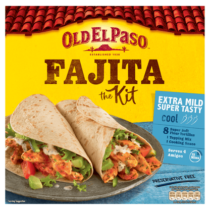 Old El Paso Extra Mild Fajita Kit 476g - UK Food & Drink - 8410076471475