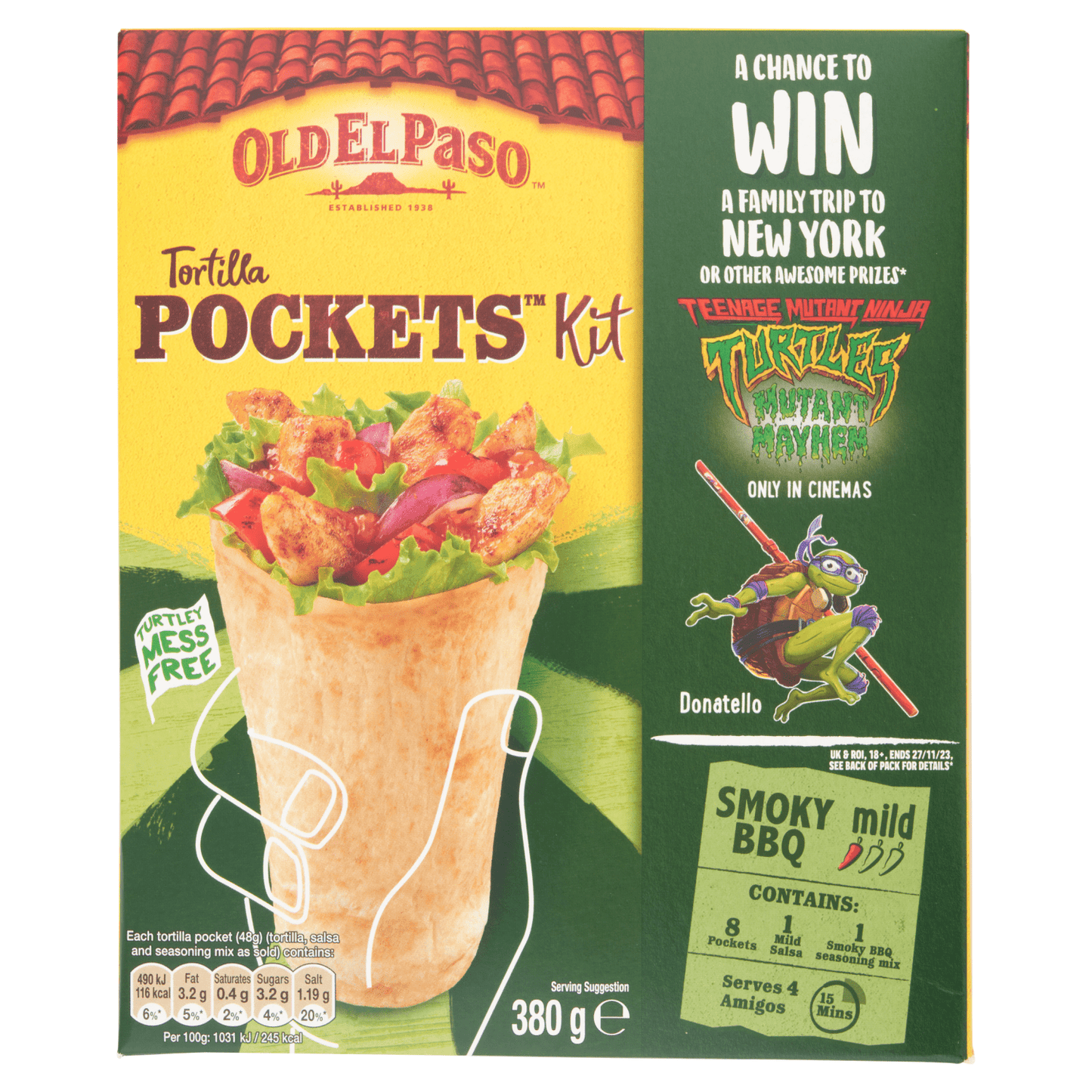 Old El Paso Mild Smoky BBQ Tortilla Pockets Fajita Kit 380g - UK Food & Drink - 8410076474872