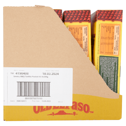 Old El Paso Mild Smoky BBQ Tortilla Pockets Fajita Kit 380g - UK Food & Drink - 8410076474872