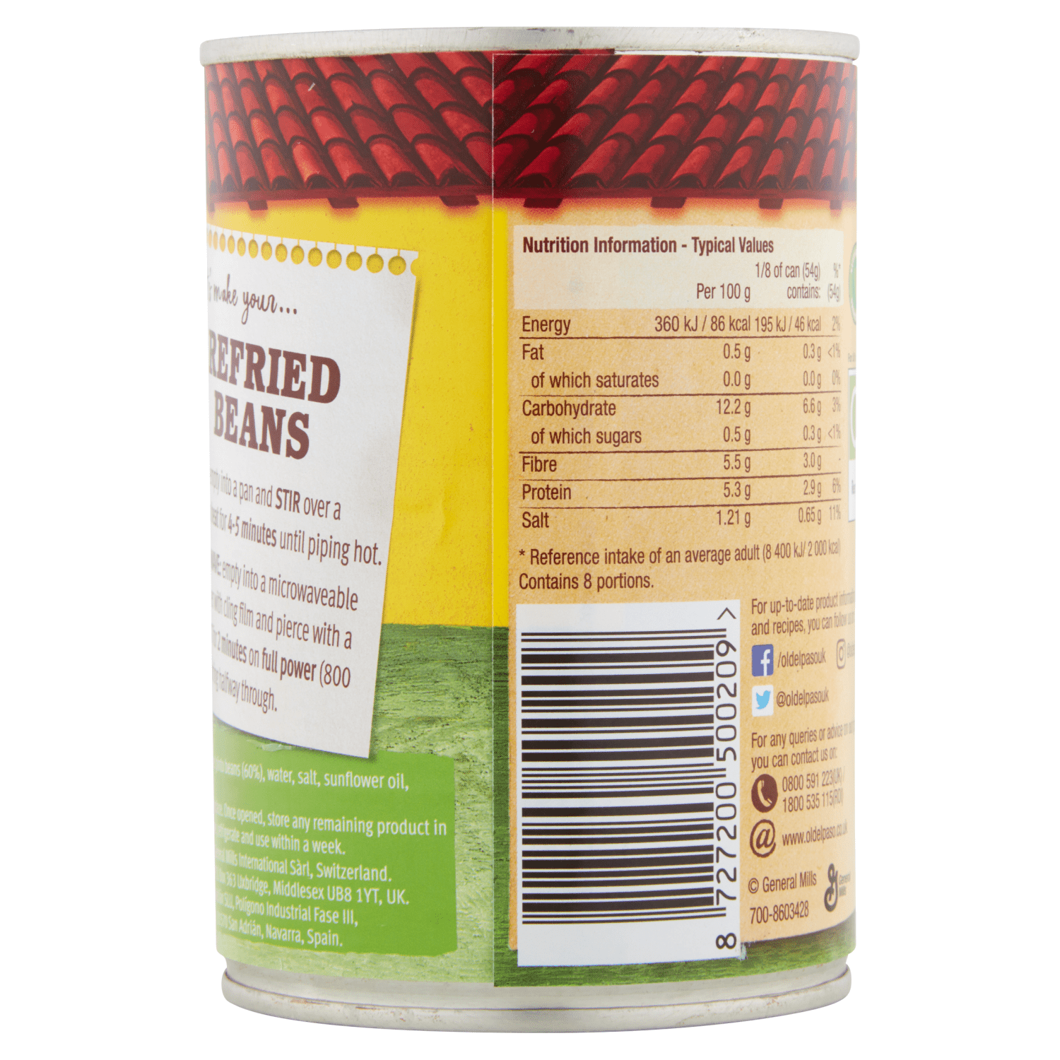 Old El Paso Refried Beans 435g - UK Food & Drink - 8727200500209