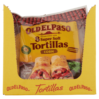 Old El Paso Regular Super Soft Corn & Wheat Tortillas x8 335g - UK Food & Drink - 8410076471239