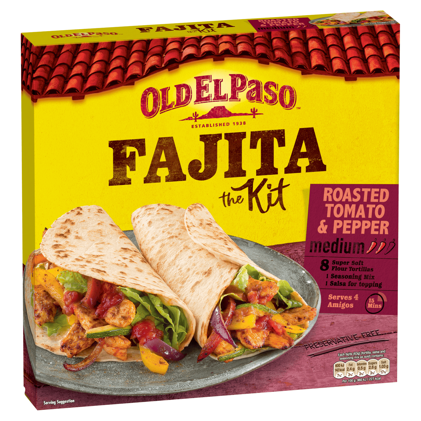 Old El Paso Roasted Tomato & Pepper Fajita Kit 500g - UK Food & Drink - 8410076471208