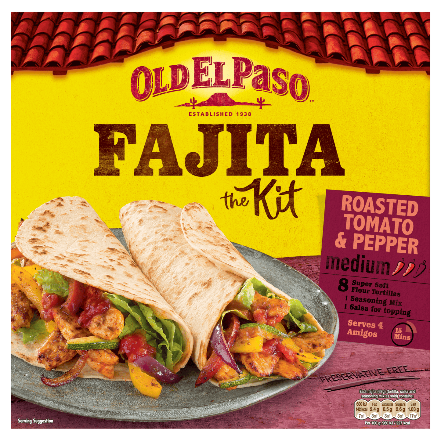 Old El Paso Roasted Tomato & Pepper Fajita Kit 500g - UK Food & Drink - 8410076471208