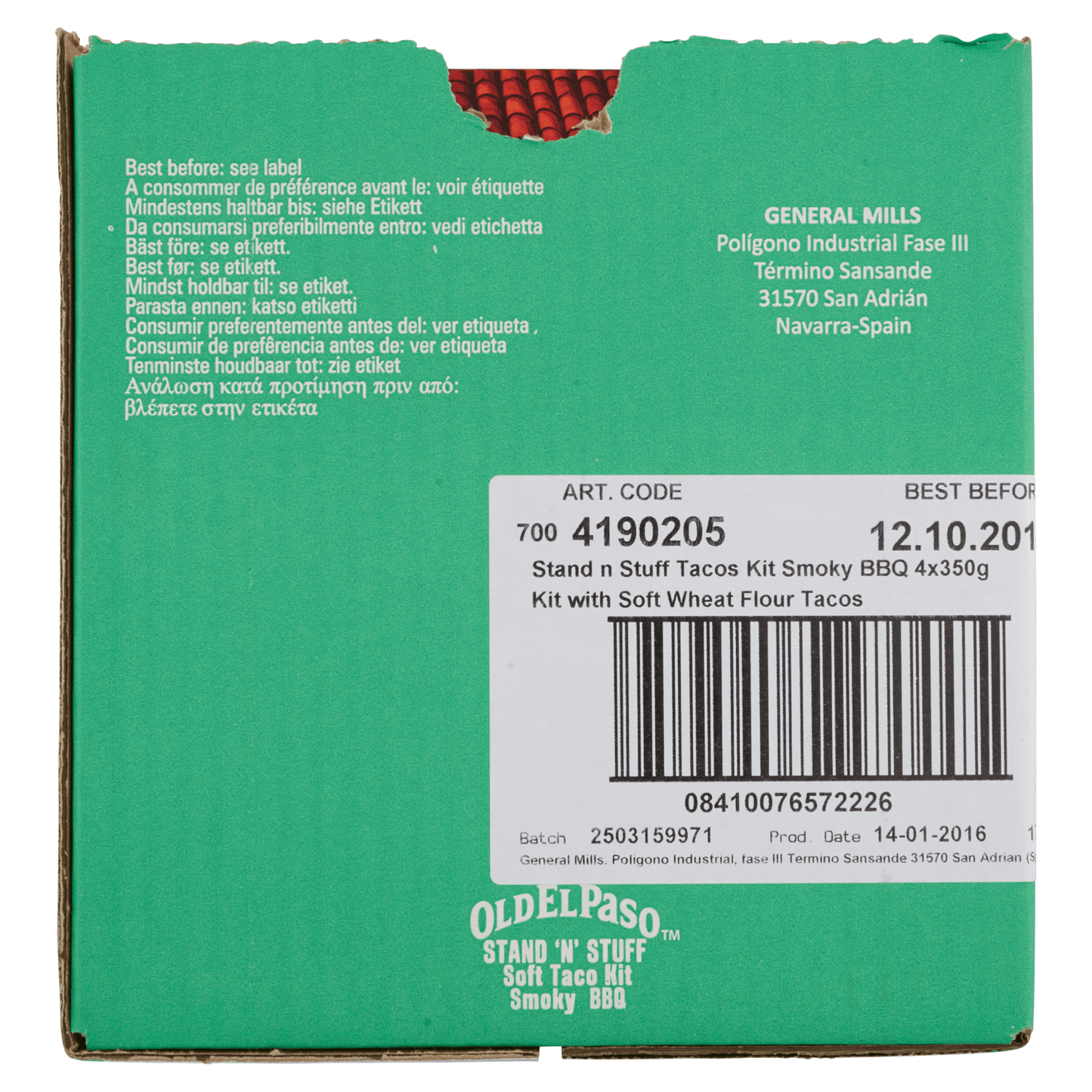 Old El Paso Stand 'N Stuff Smoky BBQ Taco Boat Kit 350g - UK Food & Drink - 8410076472229