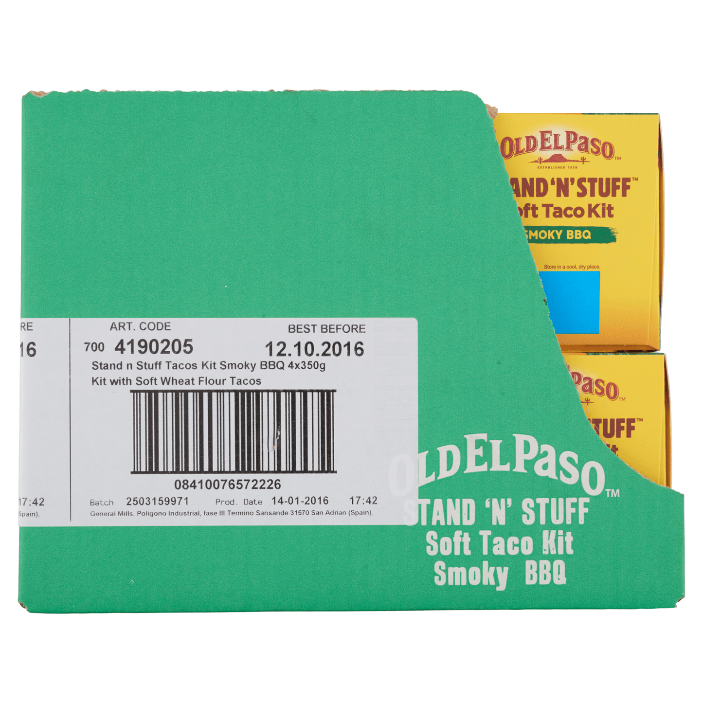 Old El Paso Stand 'N Stuff Smoky BBQ Taco Boat Kit 350g - UK Food & Drink - 8410076472229