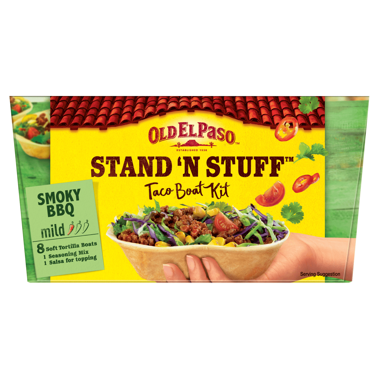 Old El Paso Stand 'N Stuff Smoky BBQ Taco Boat Kit 350g - UK Food & Drink - 8410076472229