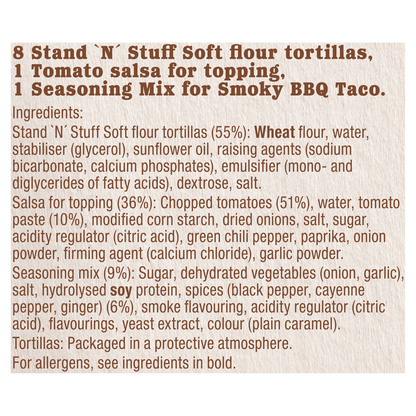 Old El Paso Stand 'N Stuff Smoky BBQ Taco Boat Kit 350g - UK Food & Drink - 8410076472229