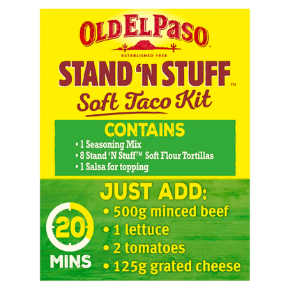 Old El Paso Stand 'N Stuff Smoky BBQ Taco Boat Kit 350g - UK Food & Drink - 8410076472229