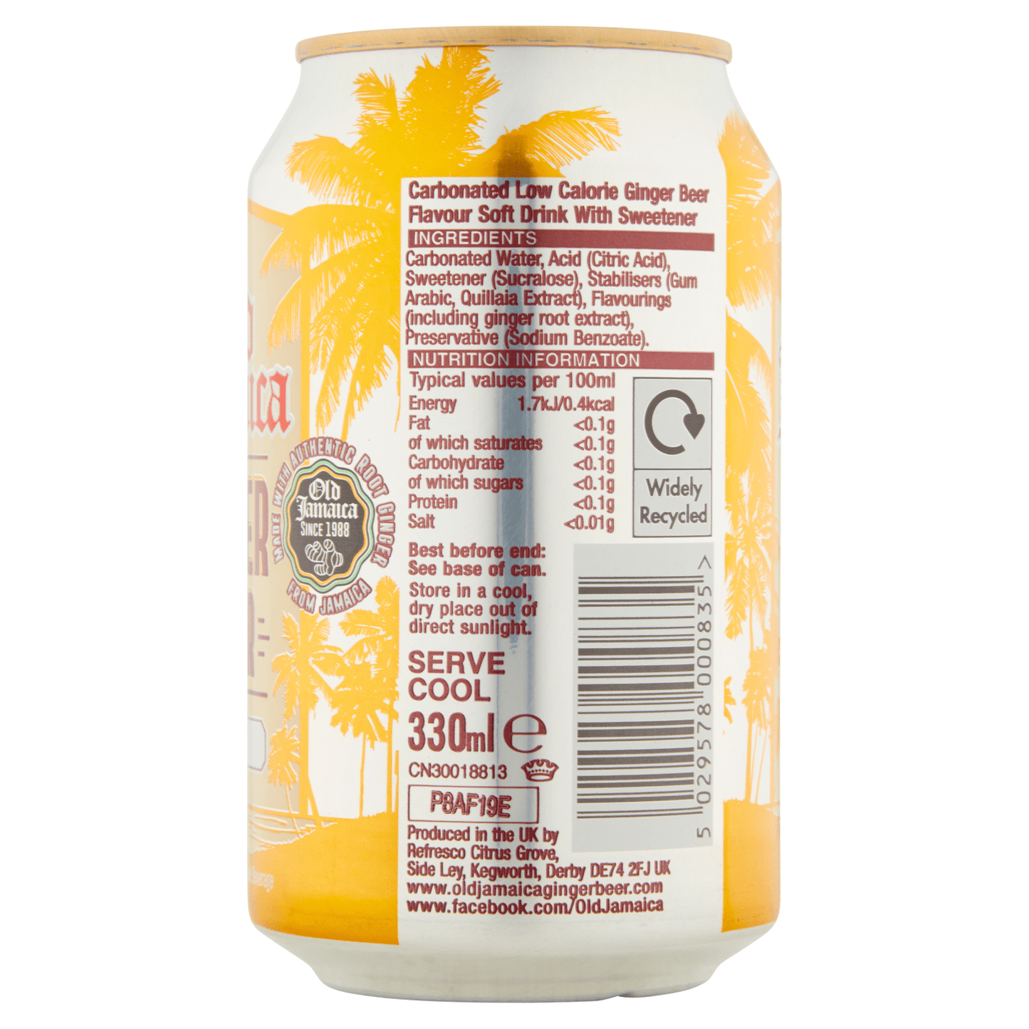 Old Jamaica Ginger Beer Light 330ml - UK Food & Drink - 5029578000835