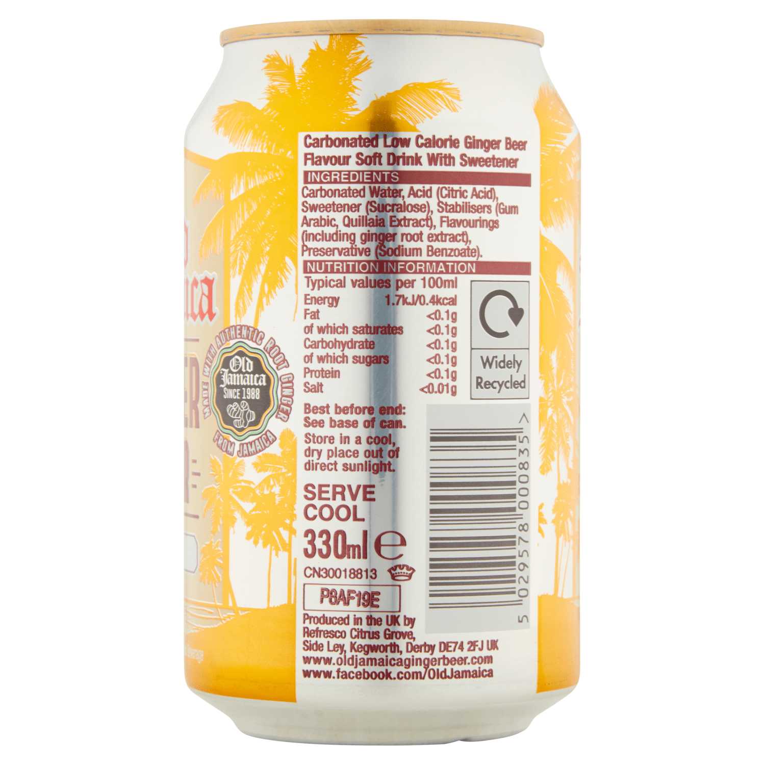 Old Jamaica Ginger Beer Light 330ml - UK Food & Drink - 5029578000835