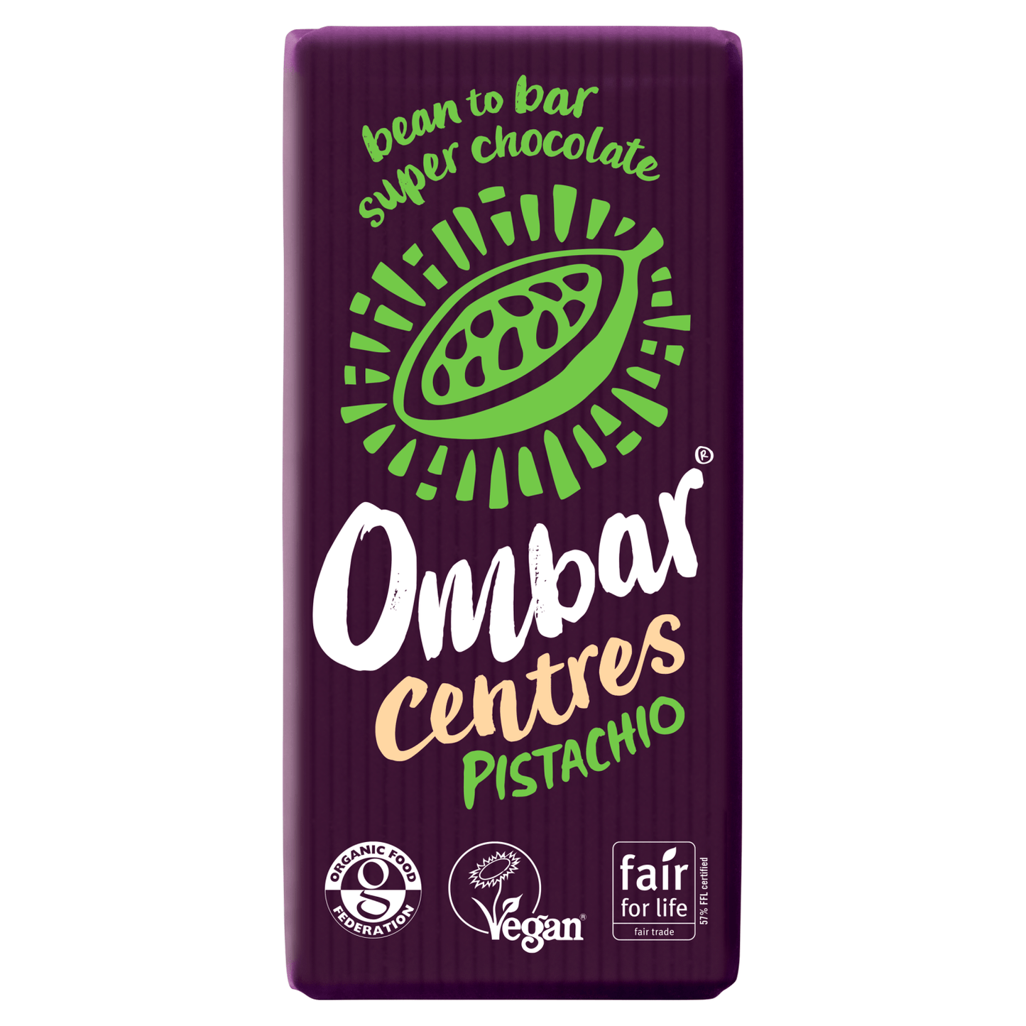 Ombar Centres Pistachio Chocolate Bar 70g - UK Food & Drink - 5060102662181