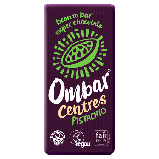 Ombar Centres Pistachio Chocolate Bar 70g - UK Food & Drink - 5060102662181