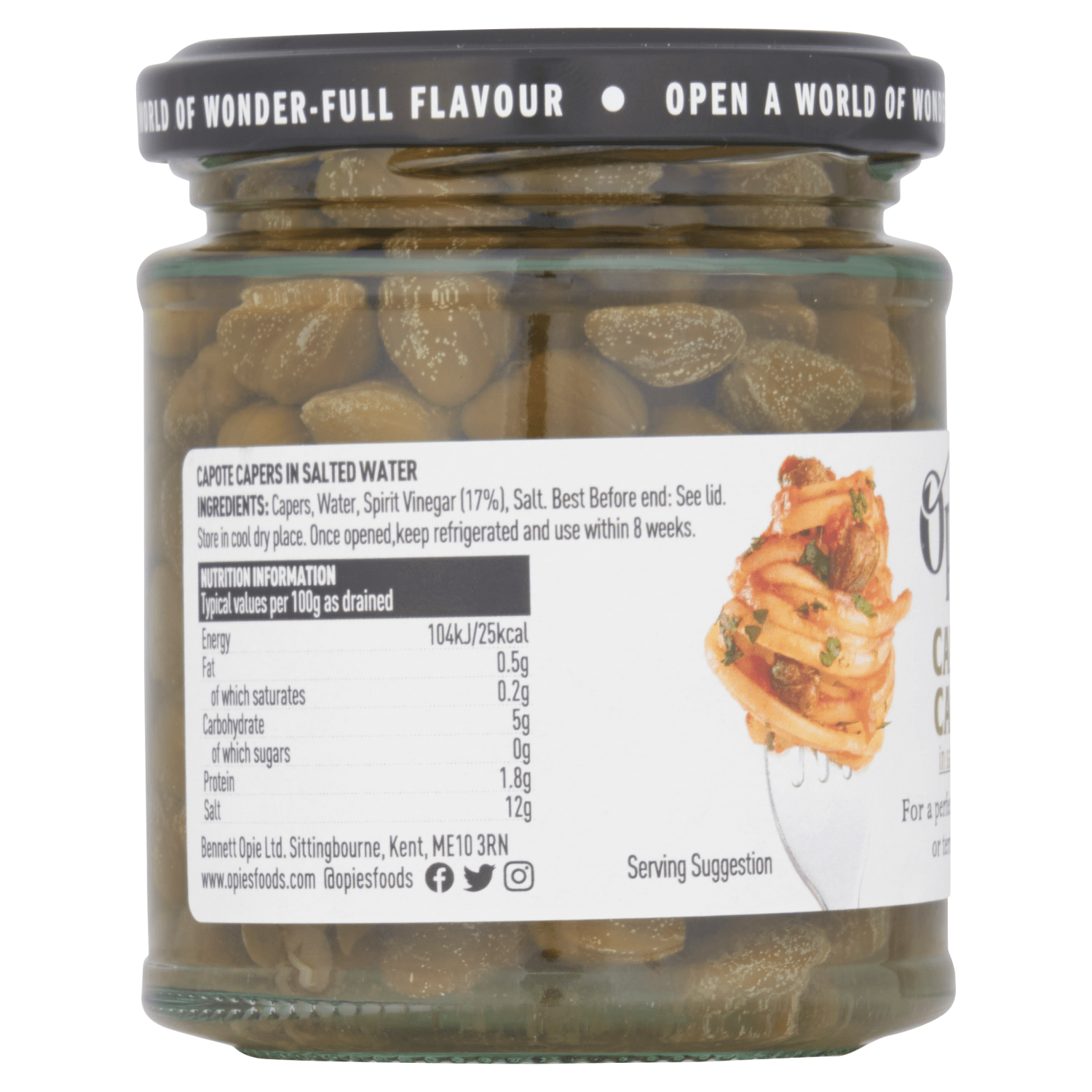 Opies Capote Capers in Salted Water 180g - UK Food & Drink - 5010392004222