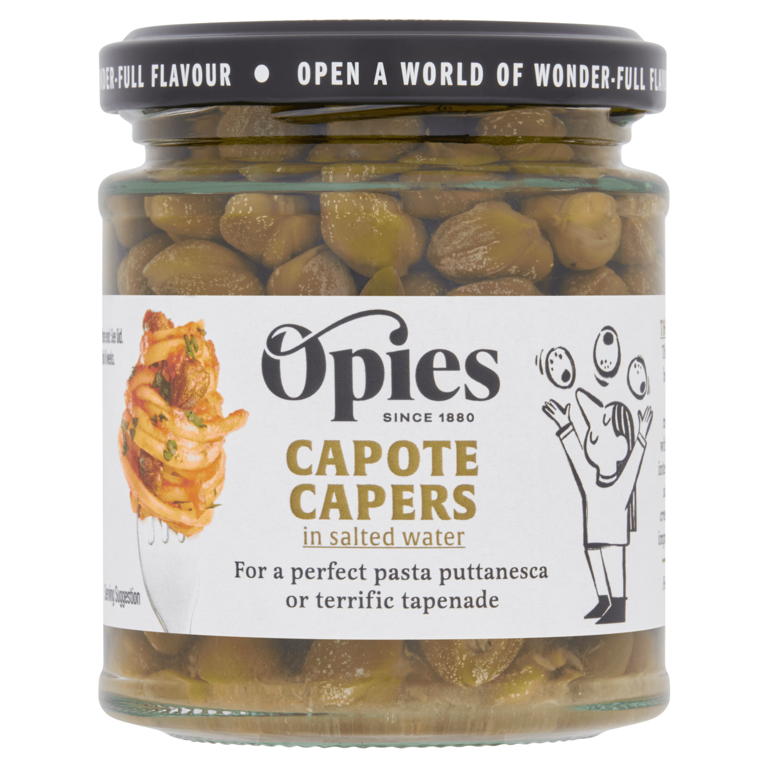 Opies Capote Capers in Salted Water 180g - UK Food & Drink - 5010392004222