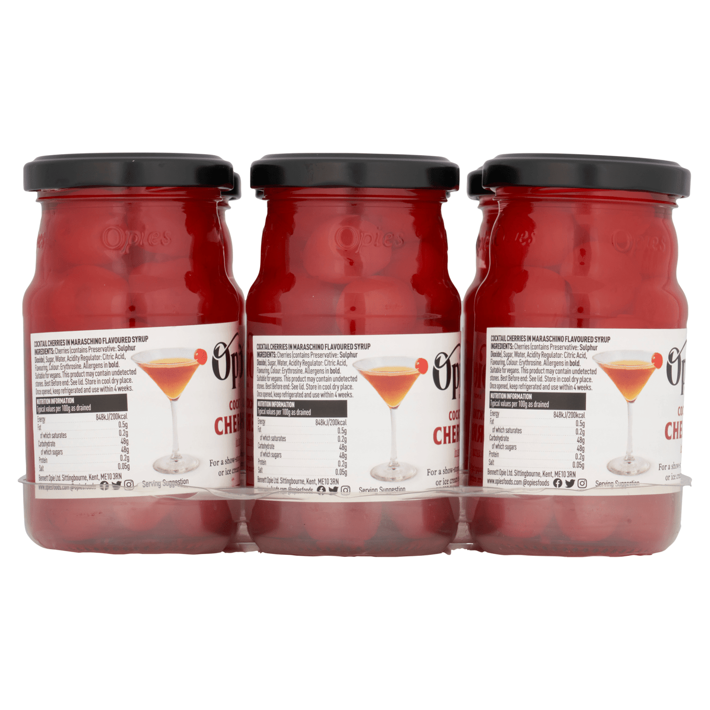 Opies Cocktail Cherries in Syrup 225g - UK Food & Drink - 5010392000194
