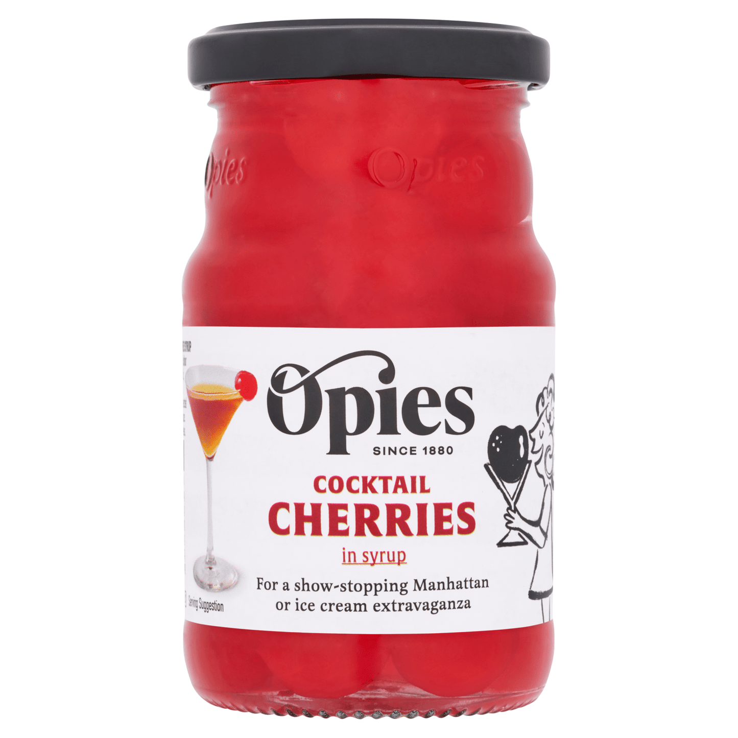 Opies Cocktail Cherries in Syrup 225g - UK Food & Drink - 5010392000194