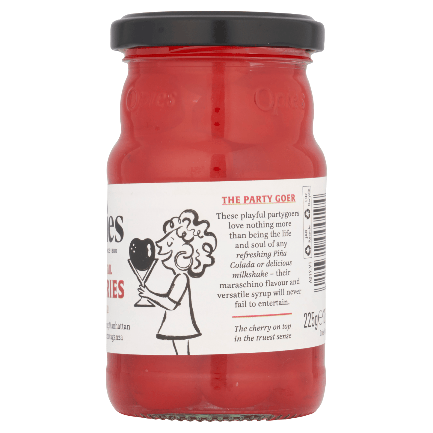 Opies Cocktail Cherries in Syrup 225g - UK Food & Drink - 5010392000194