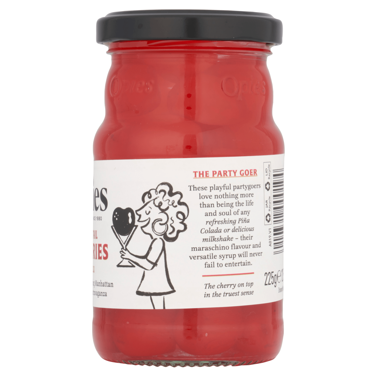 Opies Cocktail Cherries in Syrup 225g - UK Food & Drink - 5010392000194