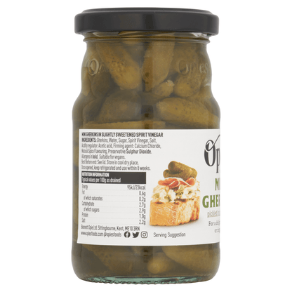 Opies Mini Gherkins Pickled in Spirit Vinegar 227g - UK Food & Drink - 5010392004109