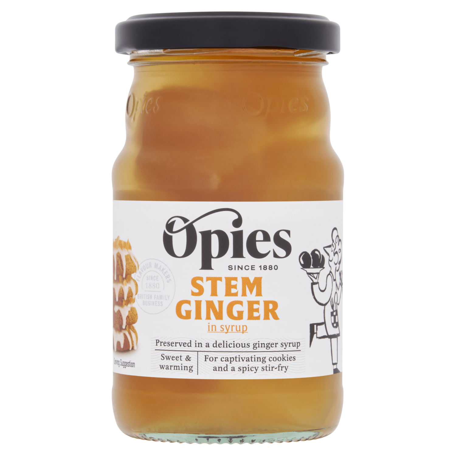 Opies Stem Ginger in Syrup 280g - UK Food & Drink - 5010392005120