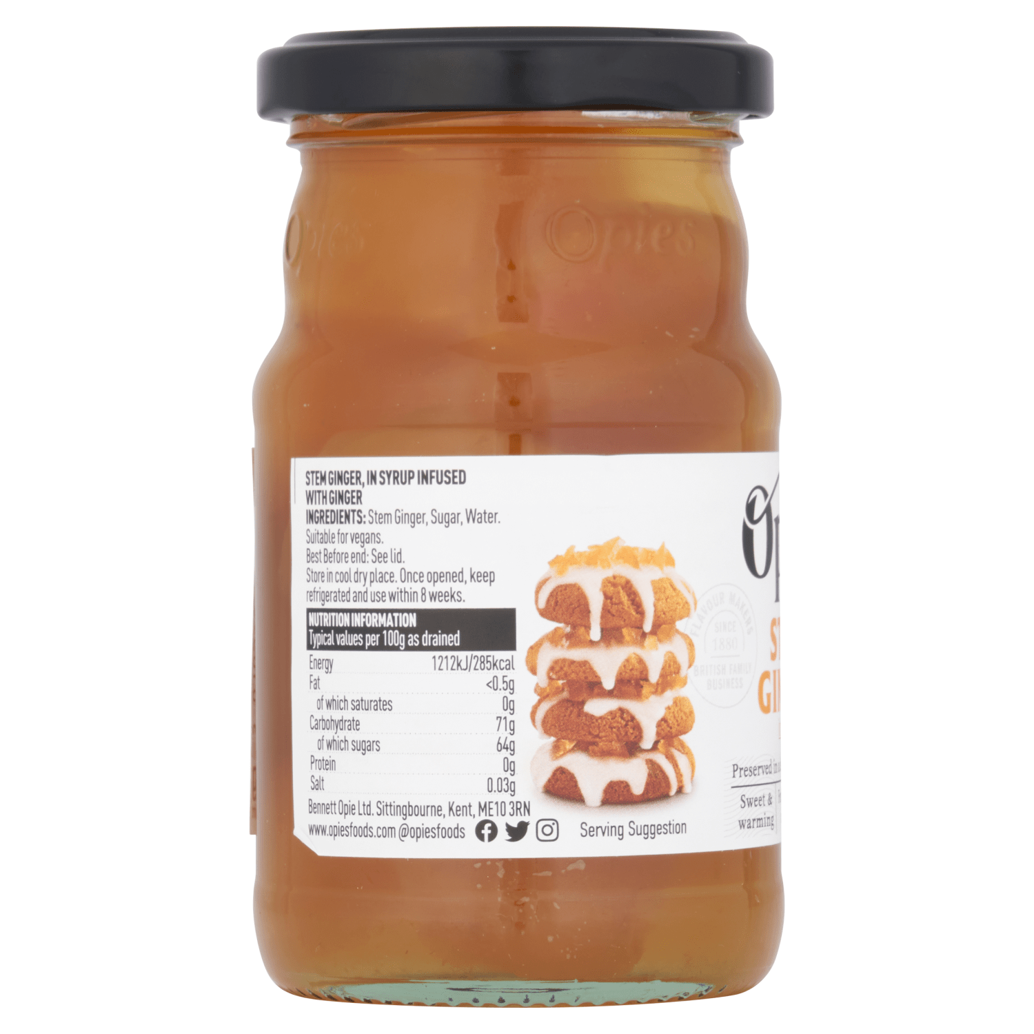 Opies Stem Ginger in Syrup 280g - UK Food & Drink - 5010392005120