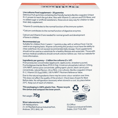 Optibac 30 Strawberry Flavour Kids Gummies 75g - UK Food & Drink - 5060086611069