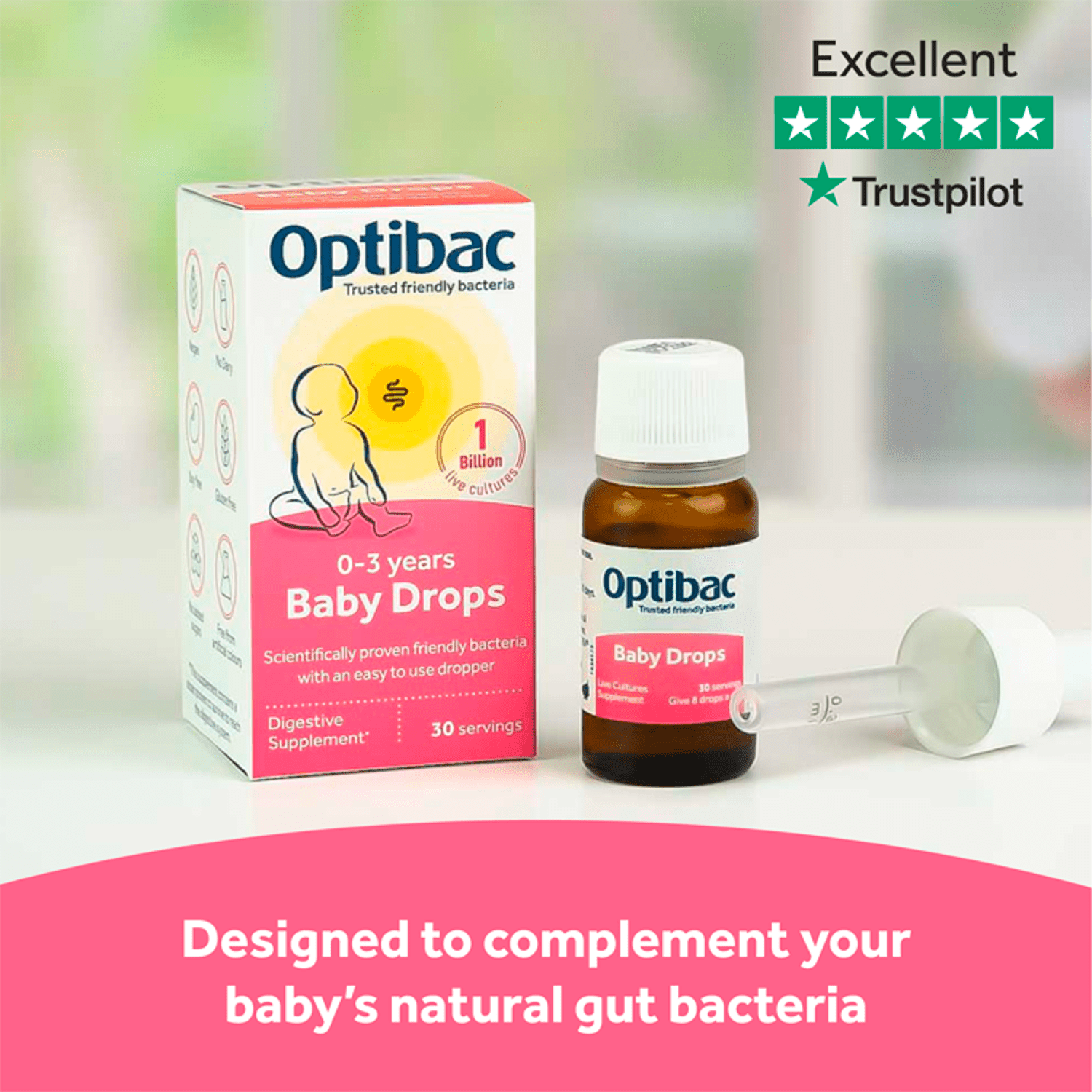 Optibac Baby Drops 0 - 3 Years 10ml - UK Food & Drink - 5060086611038