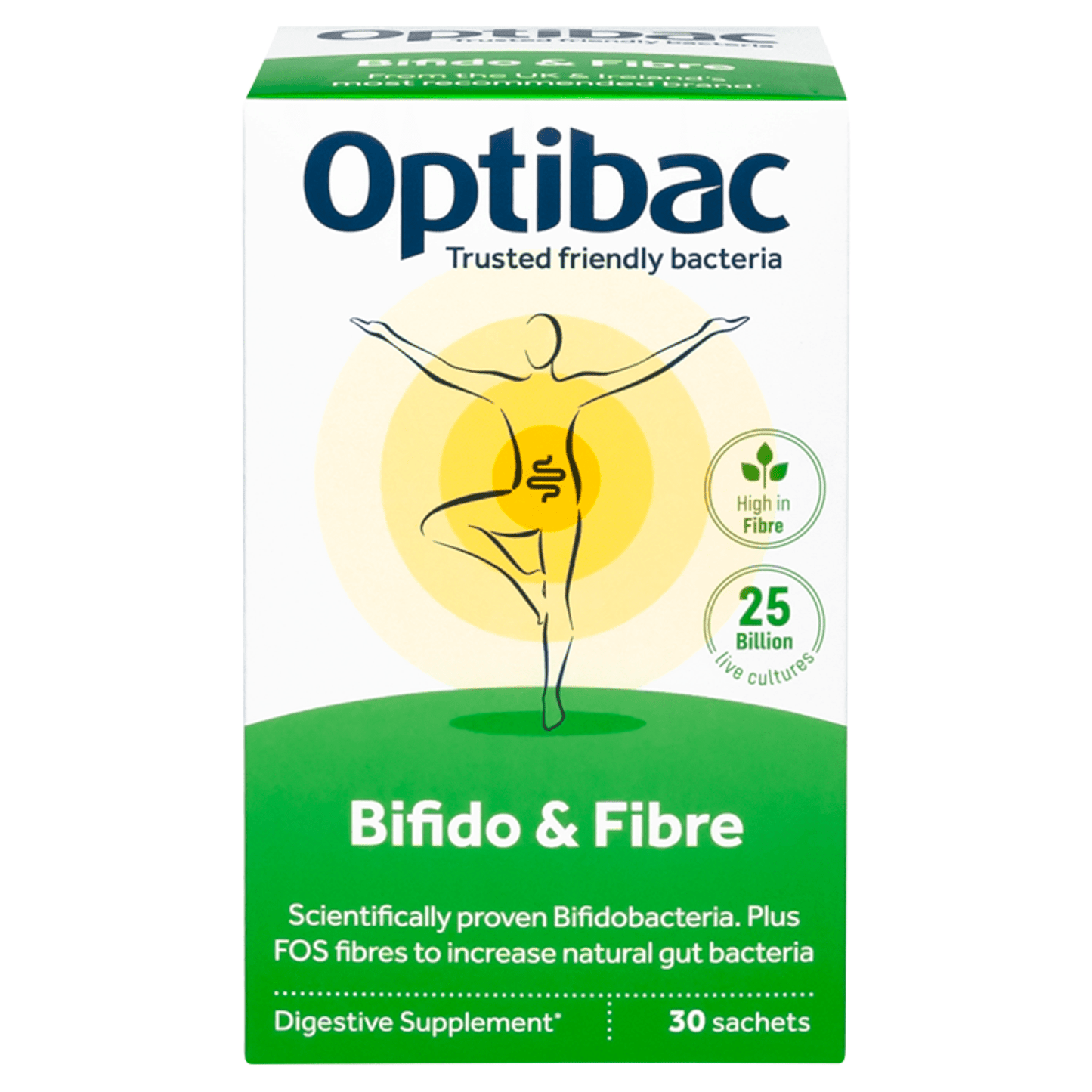 Optibac Bifido & Fibre Digestive Supplement 30 Sachets x 6g (180g) - UK Food & Drink - 5060086610383