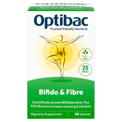 Optibac Bifido & Fibre Digestive Supplement 30 Sachets x 6g (180g) - UK Food & Drink - 5060086610383