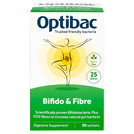 Optibac Bifido & Fibre Digestive Supplement 30 Sachets x 6g (180g) - UK Food & Drink - 5060086610383