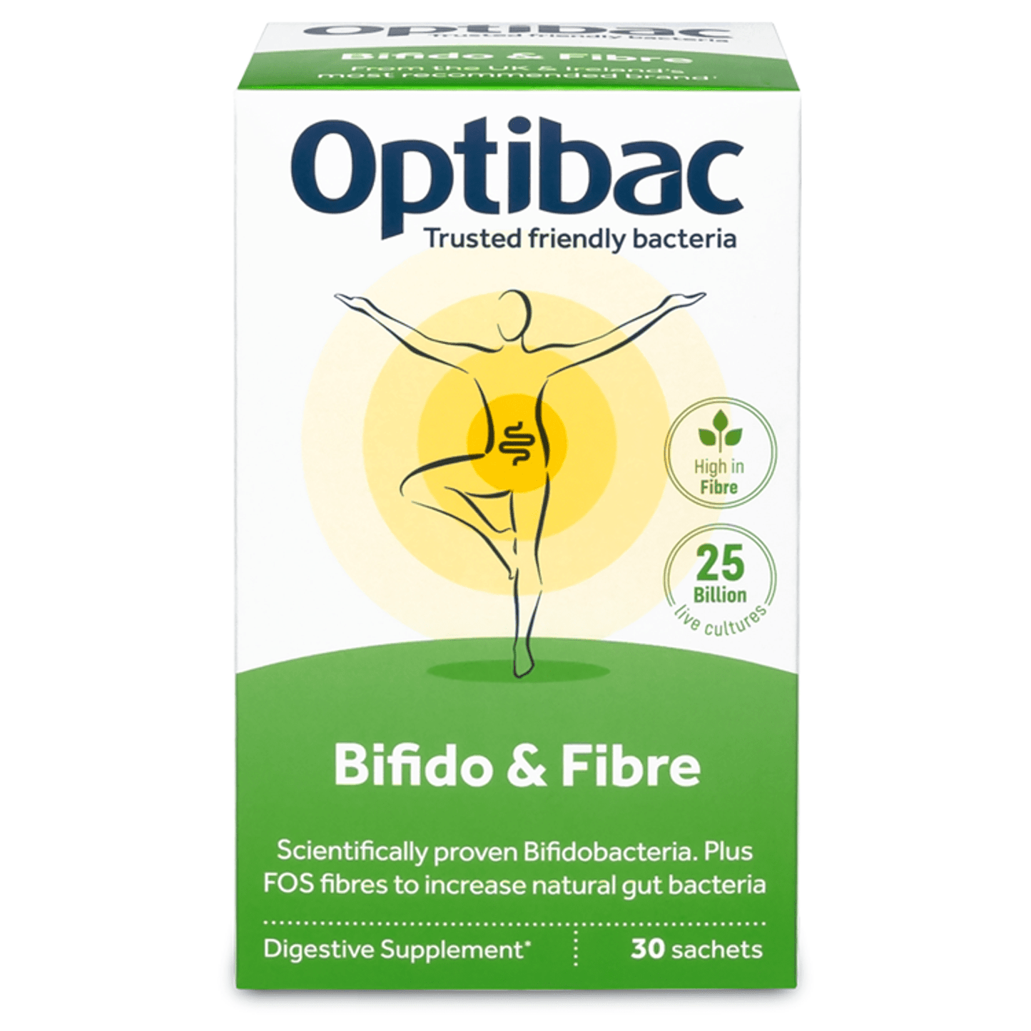 Optibac Bifido & Fibre Digestive Supplement 30 Sachets x 6g (180g) - UK Food & Drink - 5060086610383