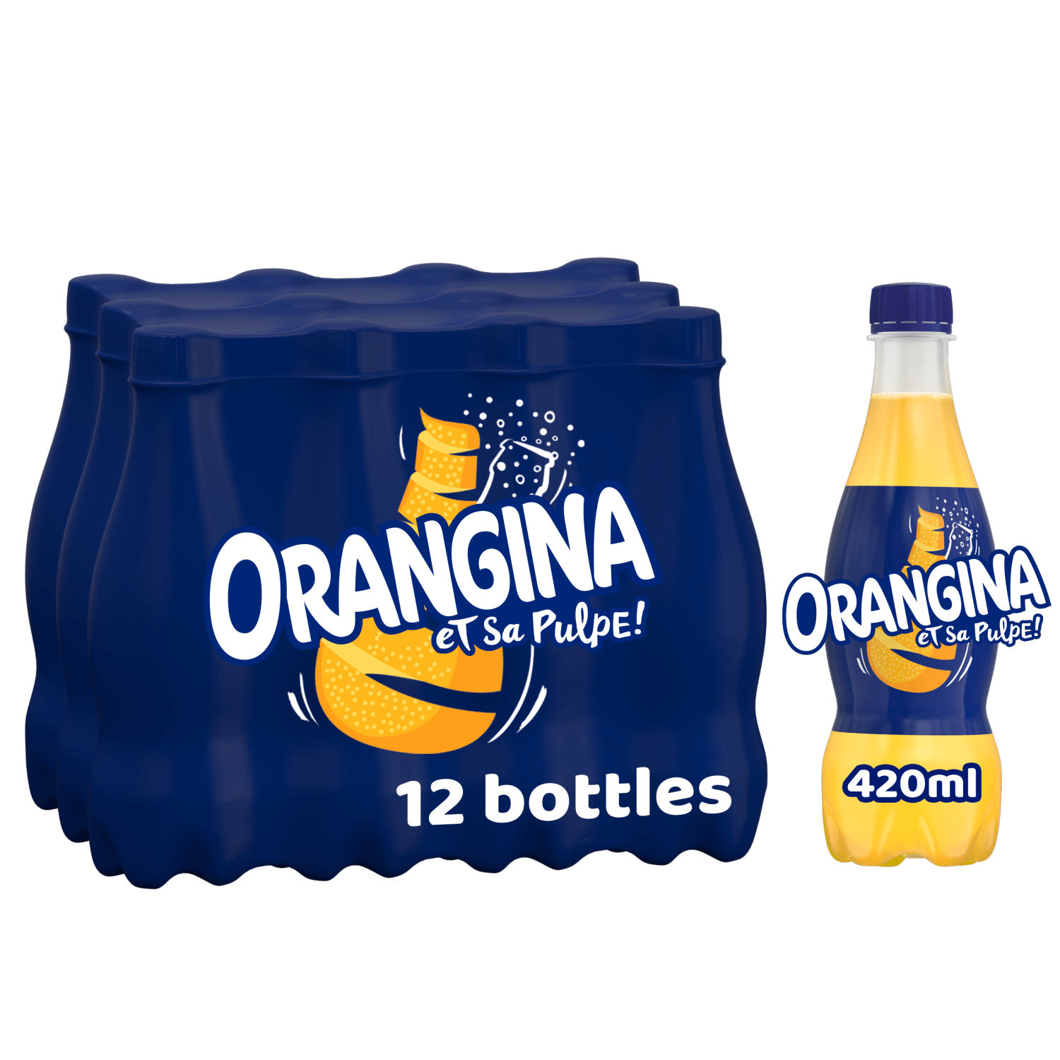 Orangina Sparkling Orange Soft Drink 420ml - UK Food & Drink - 5054267003644