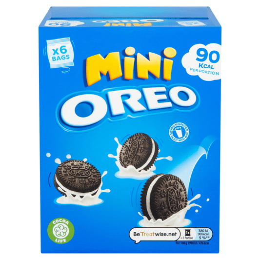 OREO Mini Vanilla Sandwich Biscuits 6 Snack Packs 114g - UK Food & Drink - 7622201802028