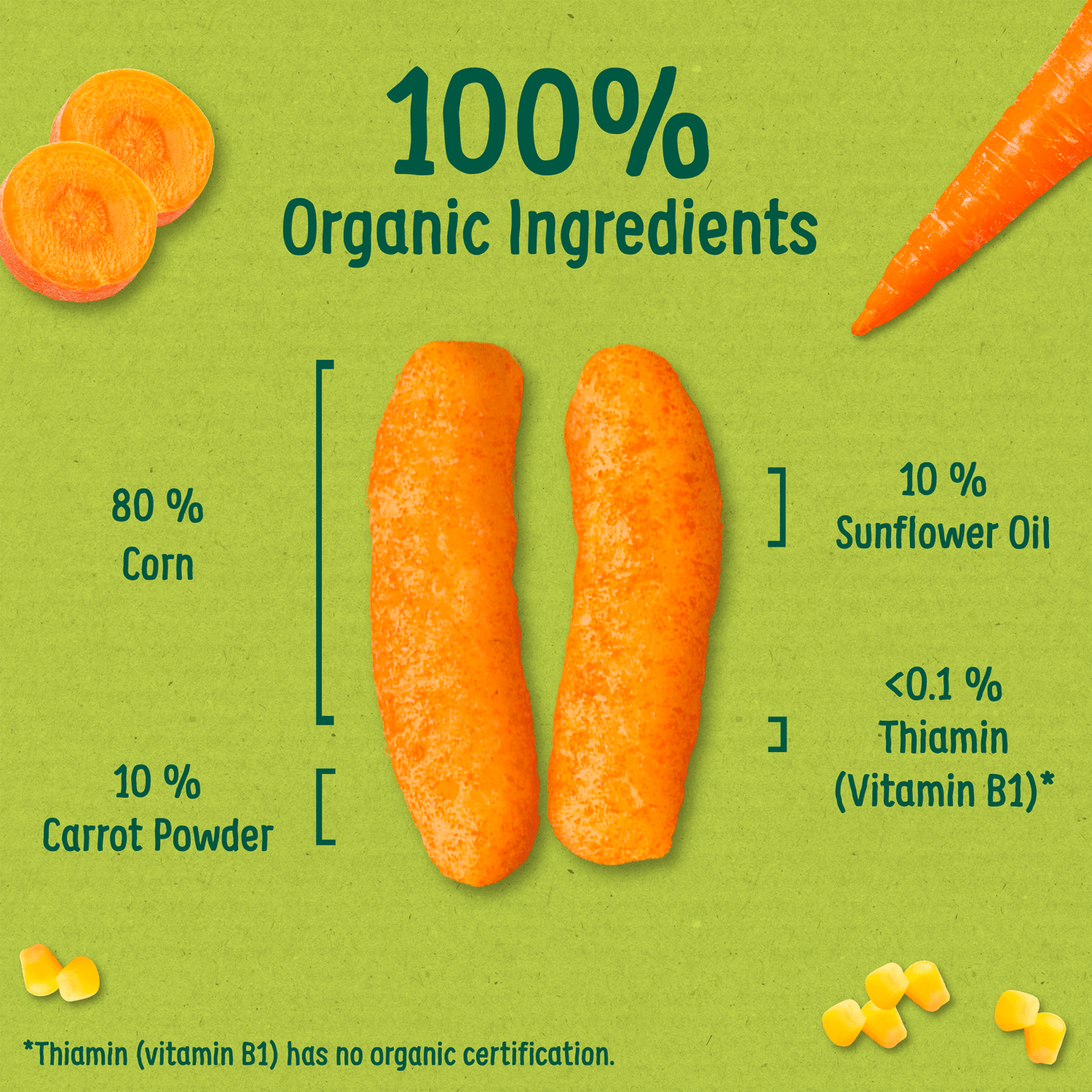Organix Melty Carrot Puffs Organic Baby Finger Food Snack 20g - UK Food & Drink - 5024121885303