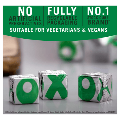 OXO 12 Vegetable Stock Cubes 71g - UK Food & Drink - 5000175411217