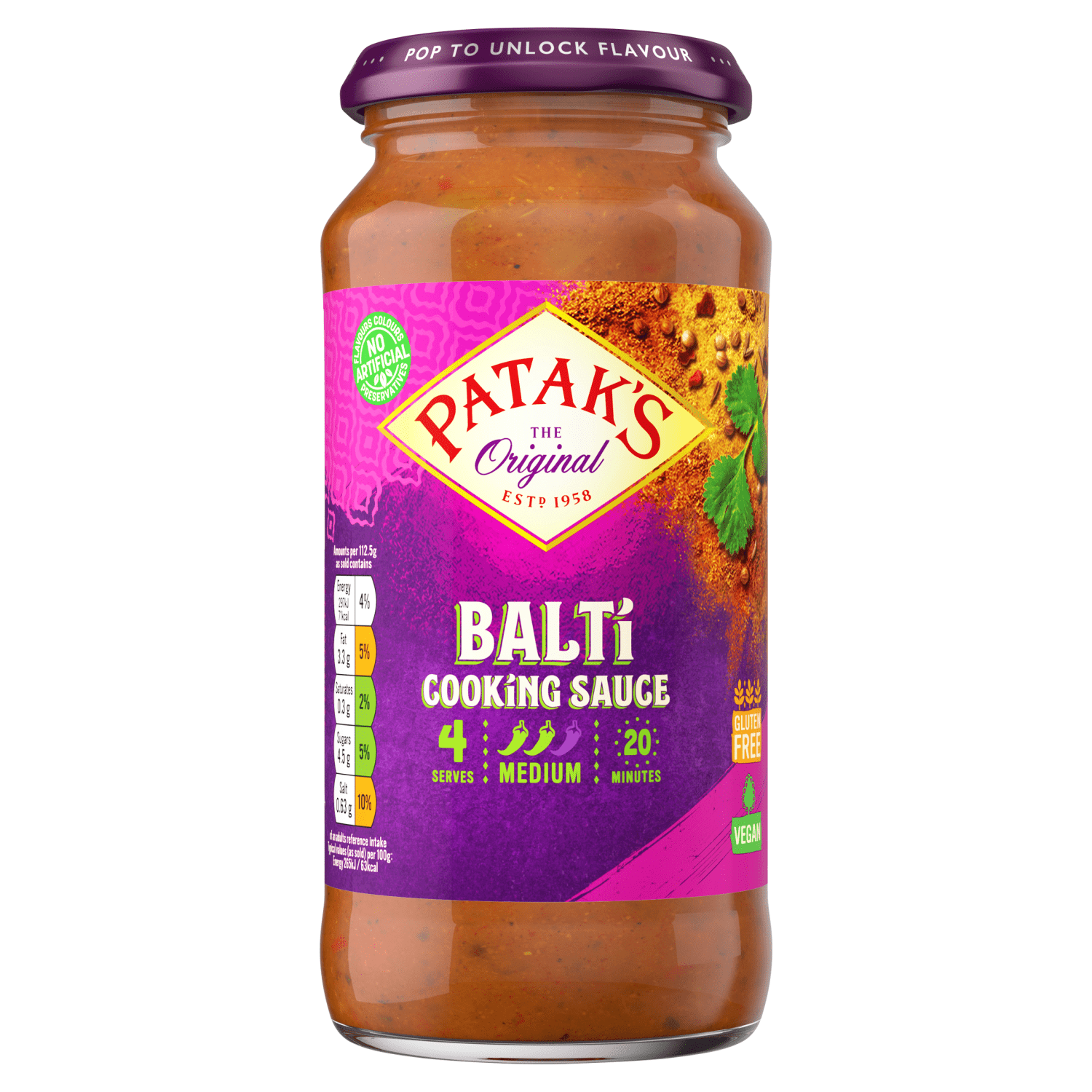 Patak's Balti Cooking Sauce 450g - UK Food & Drink - 5011308505048