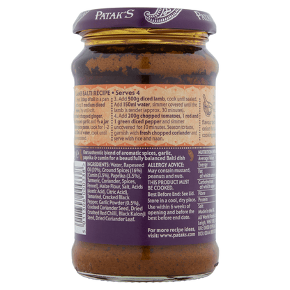 Patak's The Original Balti Spice Paste 283g - UK Food & Drink - 5011308000338