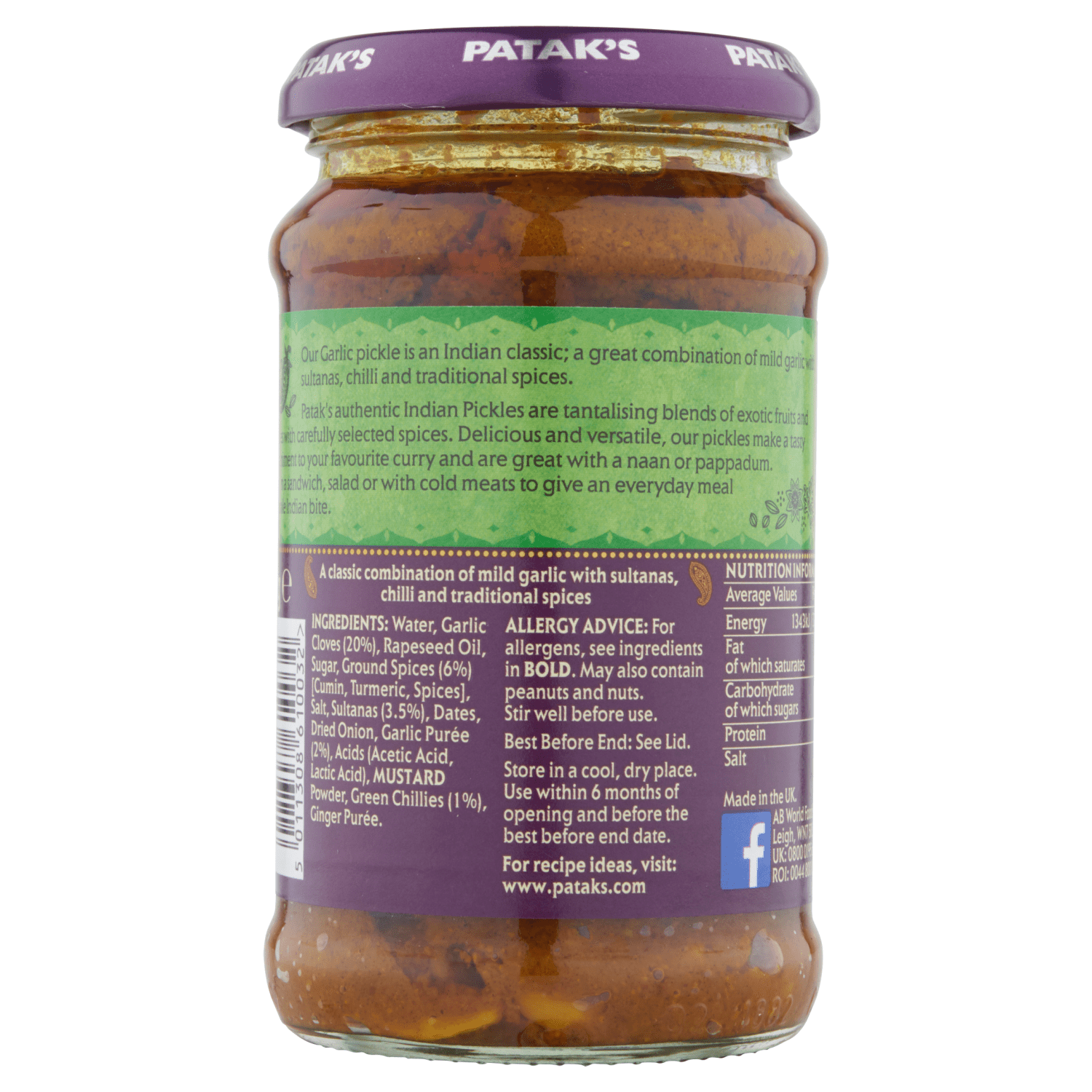 Patak's The Original Garlic Pickle 300g - UK Food & Drink - 5011308610032