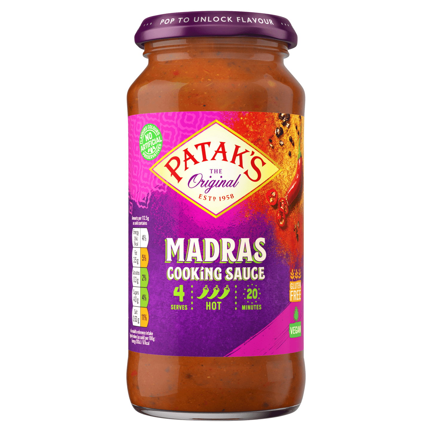 Patak's The Original Madras Cooking Sauce 450g - UK Food & Drink - 5011308505055