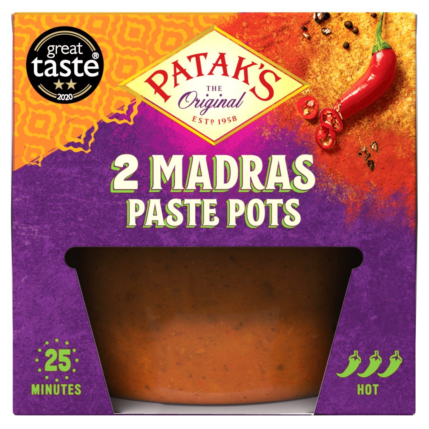Patak's The Original Madras Paste Pots 2 x 70g - UK Food & Drink - 5011308900942