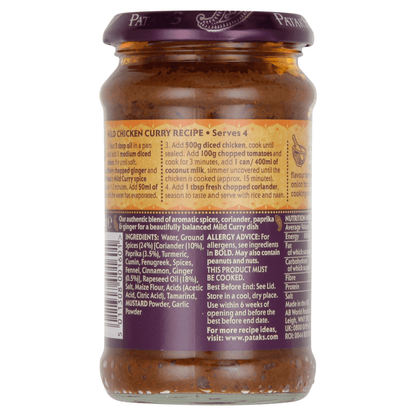 Patak's The Original Mild Curry Spice Paste 283g - UK Food & Drink - 5011308001601