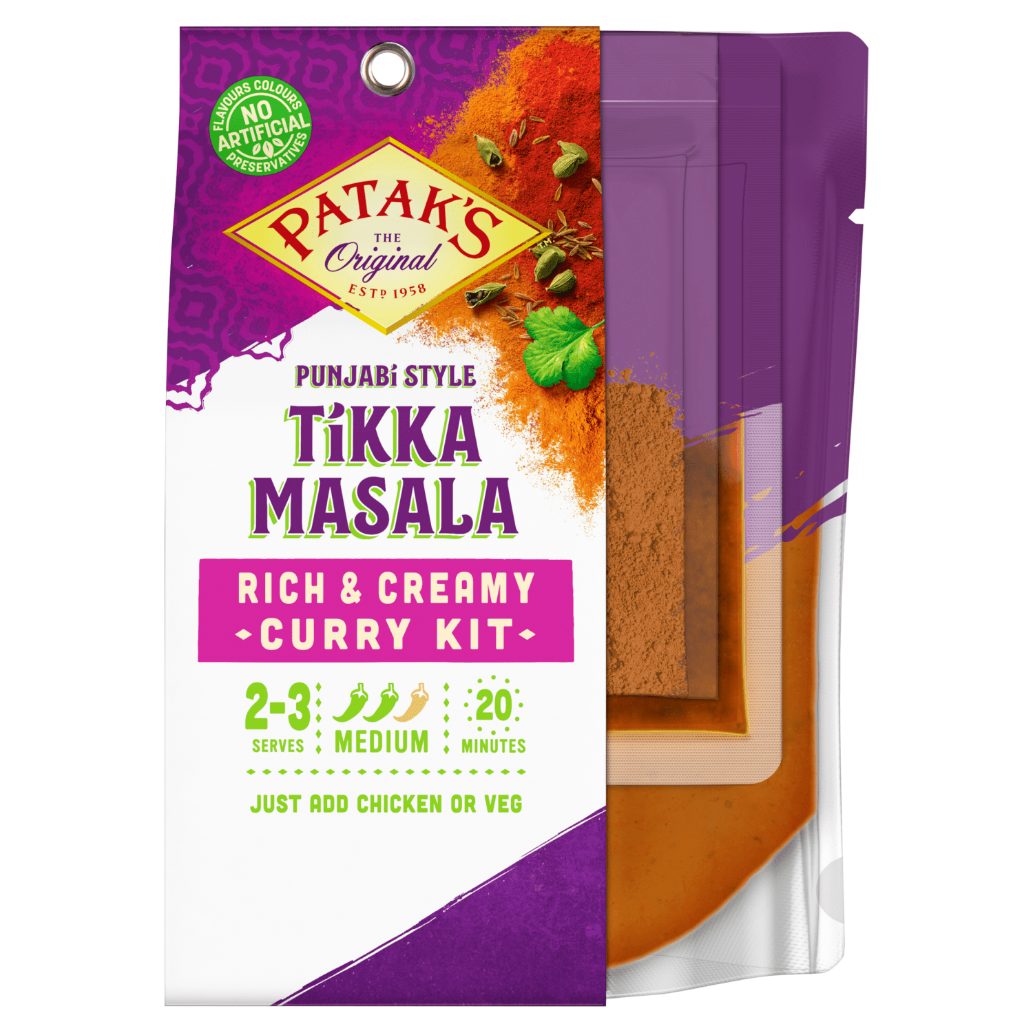 Patak's The Original Punjabi Style Tikka Masala Curry Kit 270g - UK Food & Drink - 5011308701532