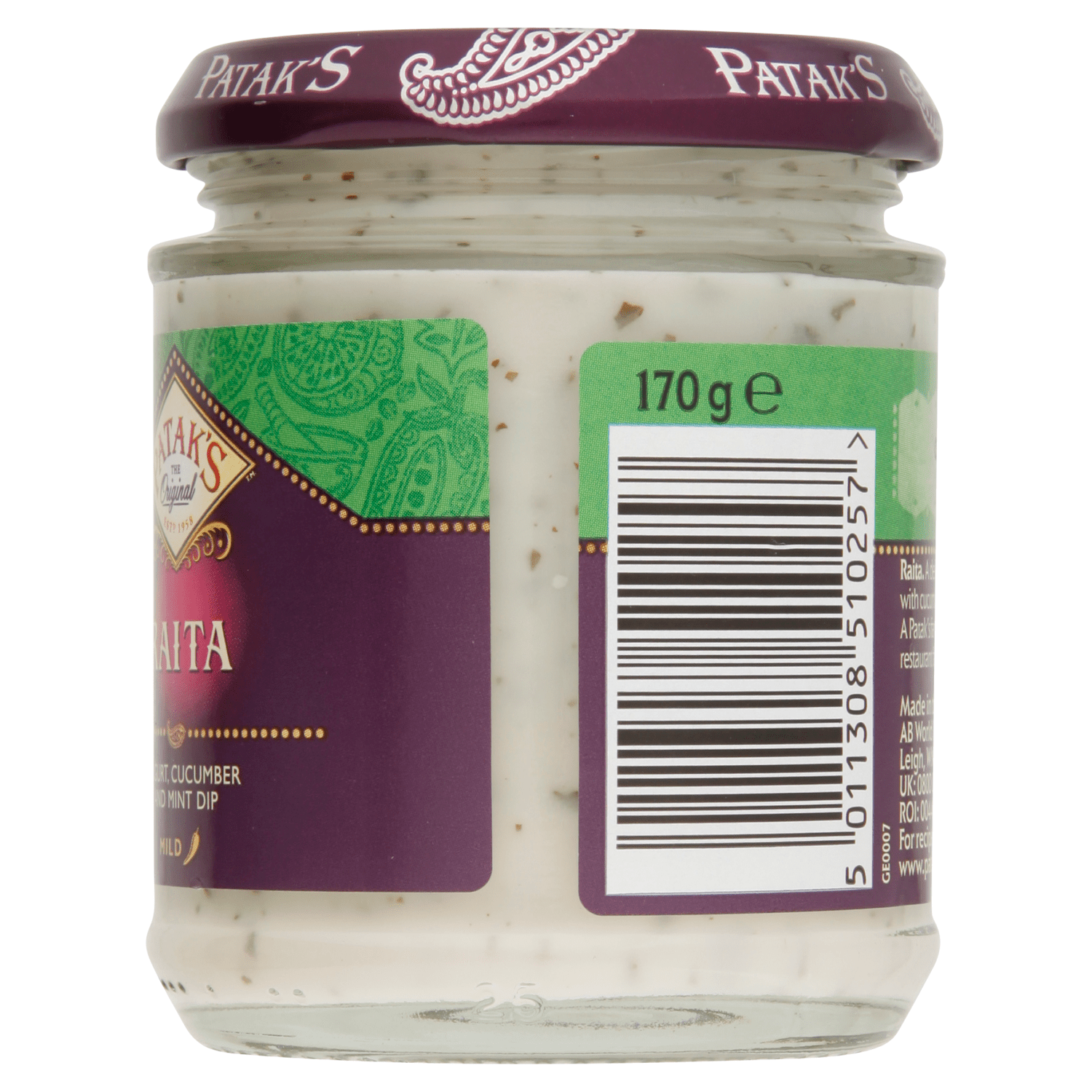 Patak's the Original Raita 170g - UK Food & Drink - 5011308510257