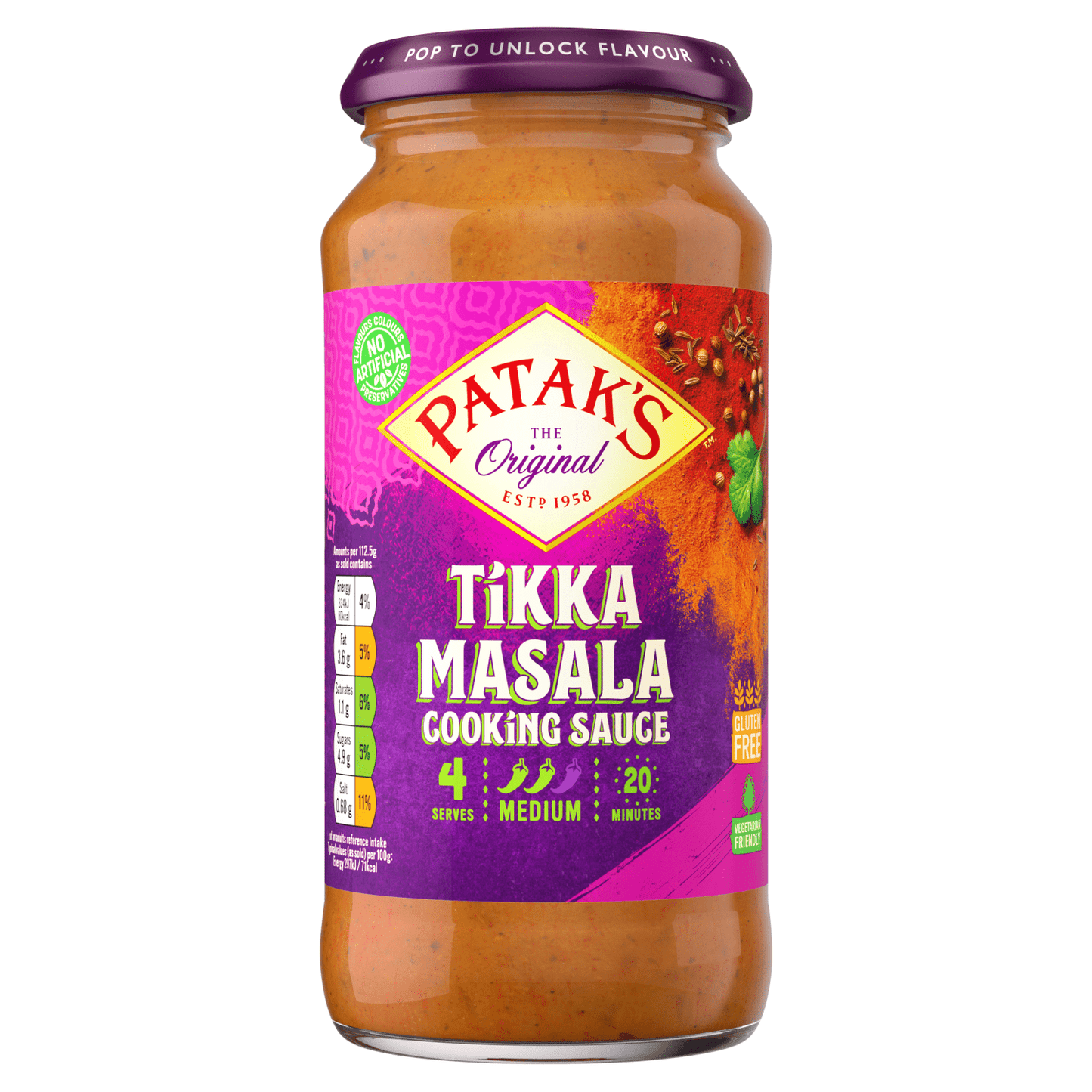 Patak's the Original Tikka Masala Cooking Sauce 450g - UK Food & Drink - 5011308505017