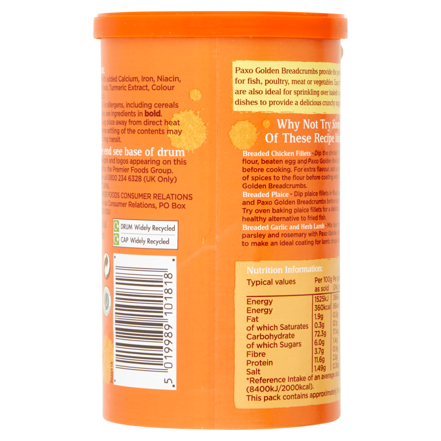 Paxo Golden Breadcrumbs 227g - UK Food & Drink - 5019989101818