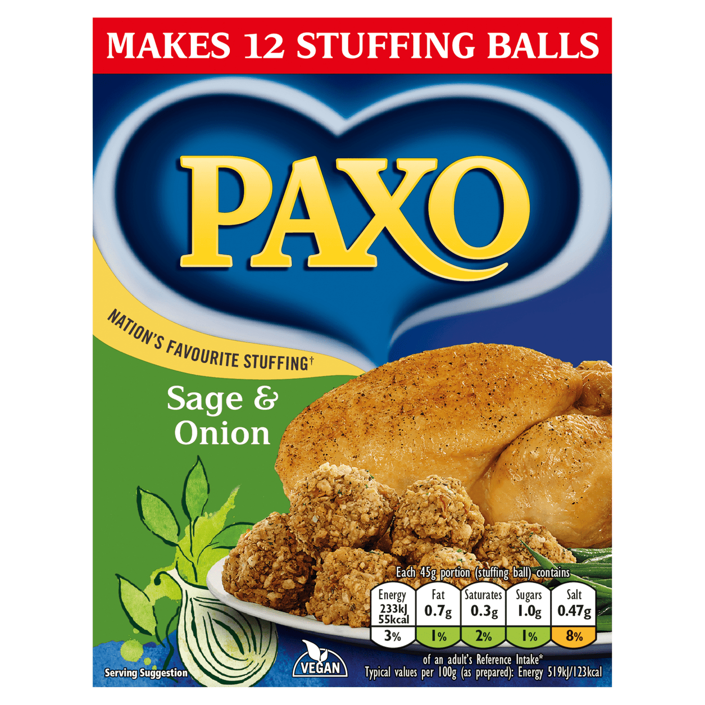 Paxo Sage & Onion Stuffing Mix 170g - UK Food & Drink - 5000354909702