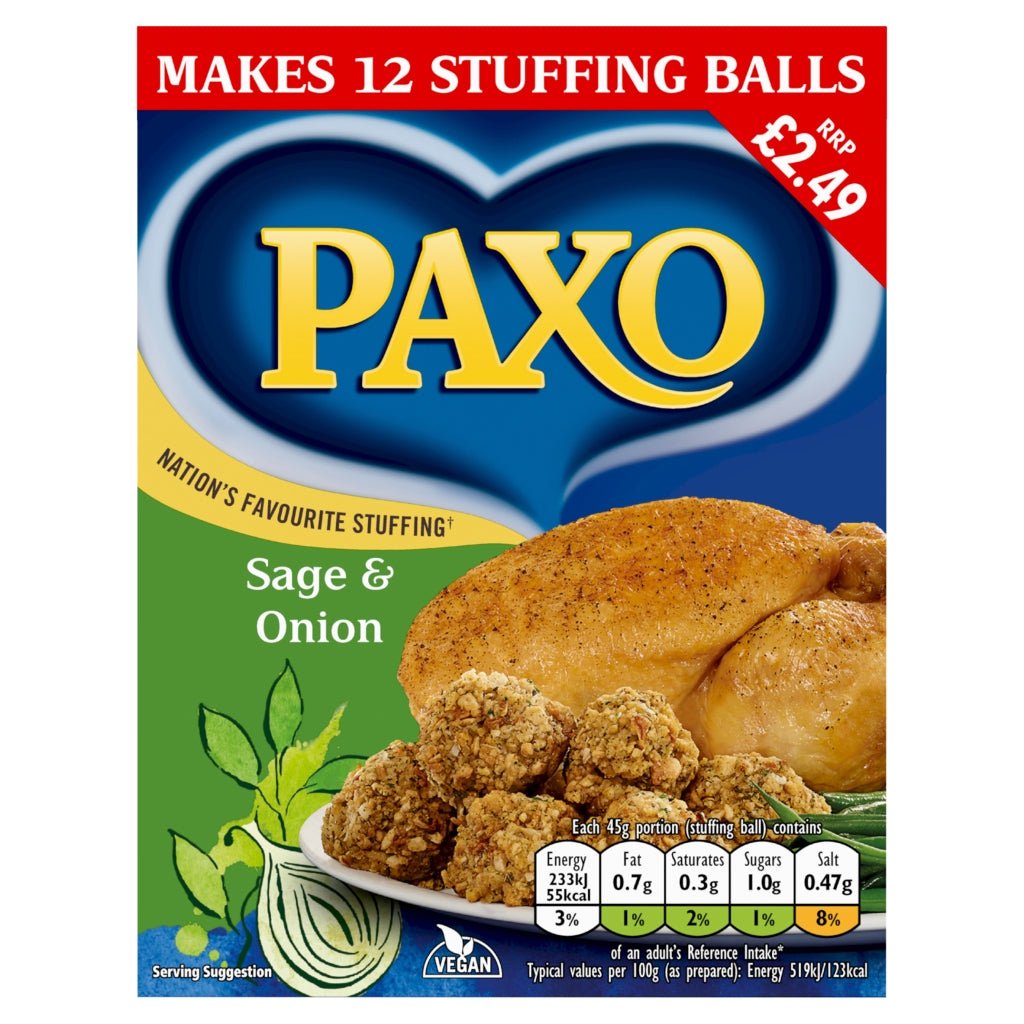 Paxo Sage & Onion Stuffing Mix 170g - UK Food & Drink - 5000354924491