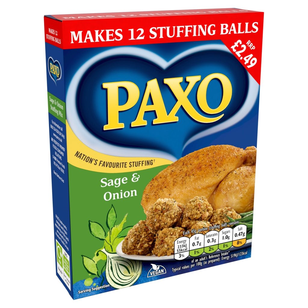 Paxo Sage & Onion Stuffing Mix 170g - UK Food & Drink - 5000354924491